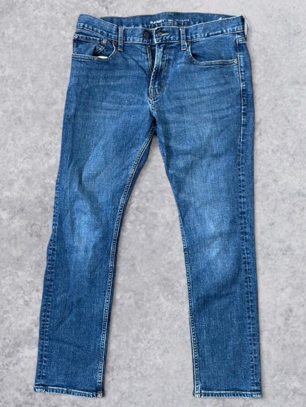Old Navy Men’s 33x30 Skinny Jeans Blue Denim Stretch Cotton Spandex Dark Wash